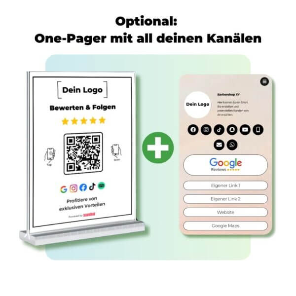 Personalisierter NFC / QR-Code Google Bewertungs- & Social Media Aufsteller (10cm x 15cm) – Bild 4