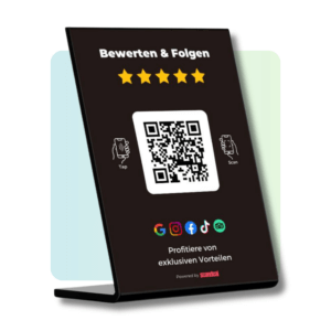 Google Bewertungsständer (schwarz), NFC / QR-Code