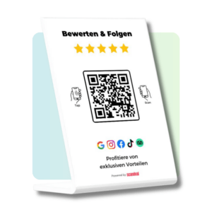 Google Bewertungsständer (weiss), NFC / QR-Code