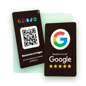 Google Bewertungskarte (schwarz), NFC / QR-Code