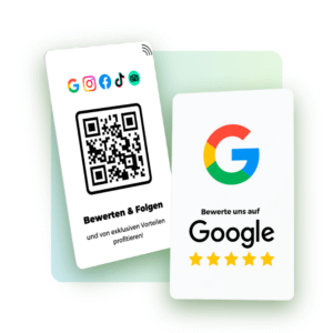 Google Bewertungskarte (weiss), NFC / QR-Code
